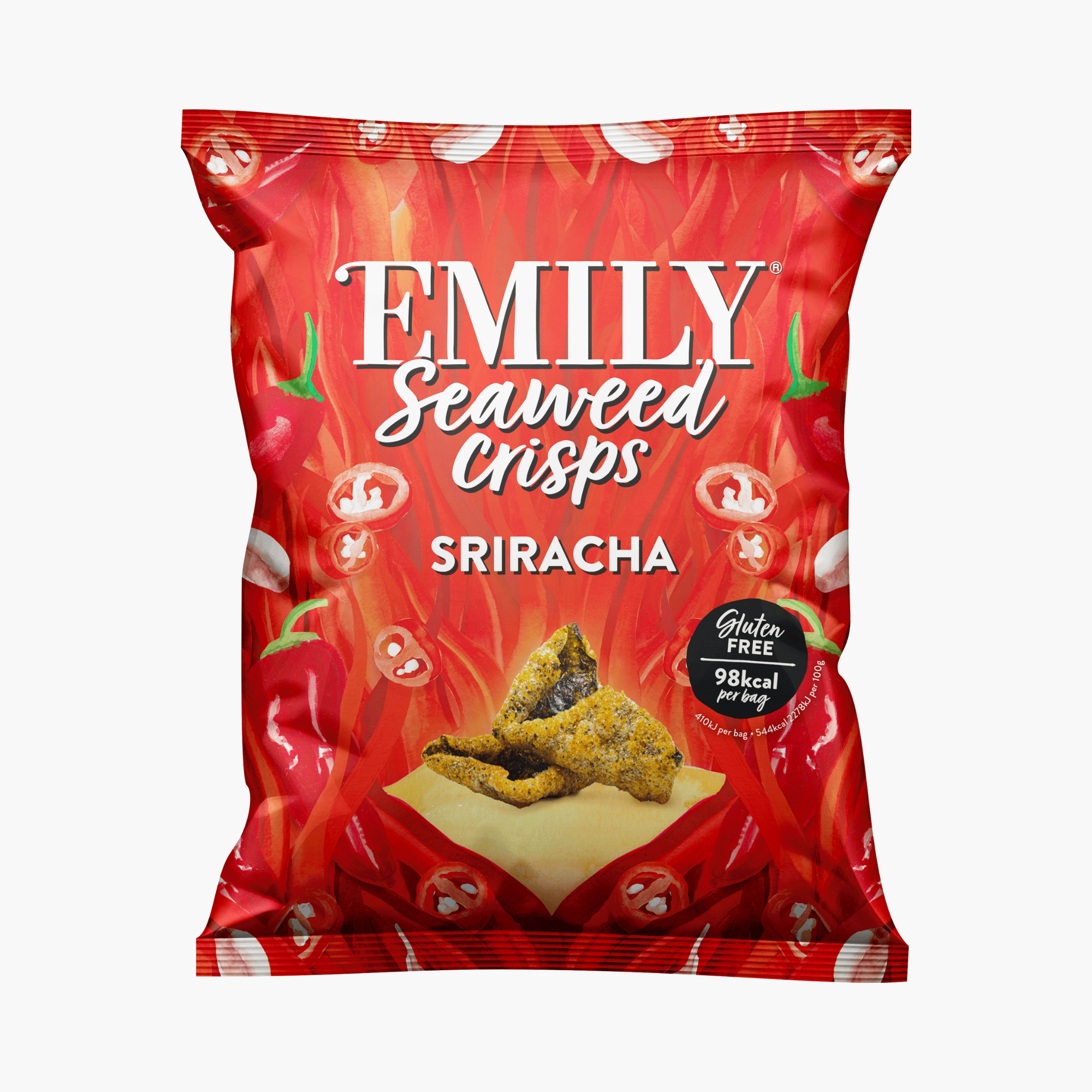 EMILY Seaweed Crisps - Sriracha (12x18g)