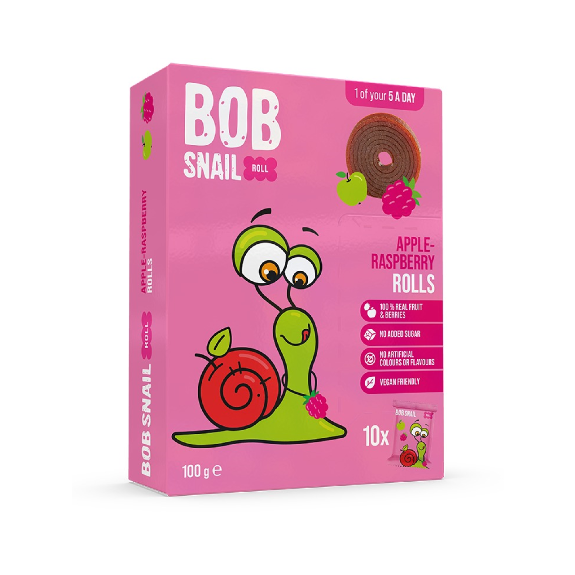 Bob Snail Multipack Fruit Roll - Apple Raspberry 5x(10x10g)