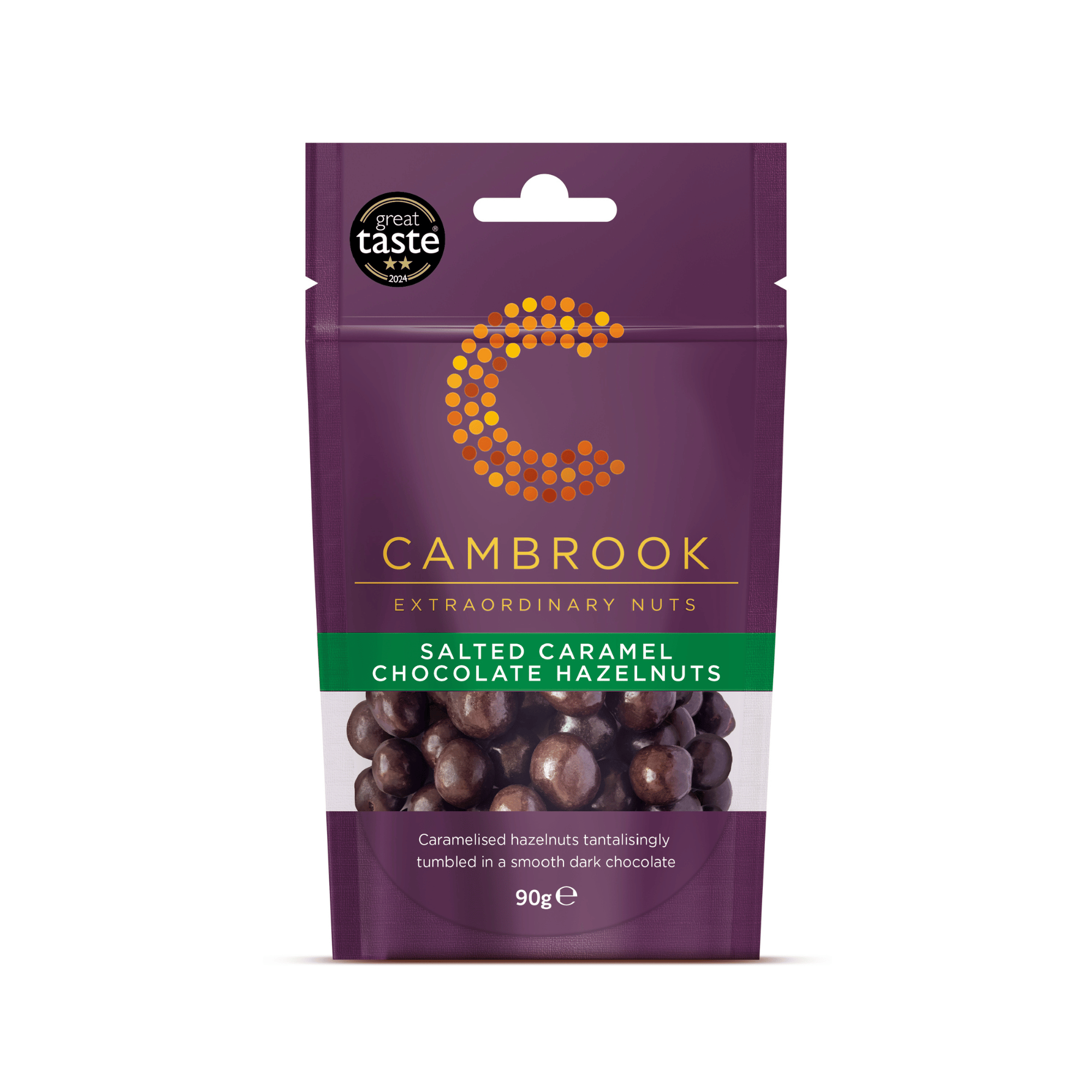 Cambrook Impulse Coated Hazelnuts - Salted Caramel Dark Chocolate (12x90g)