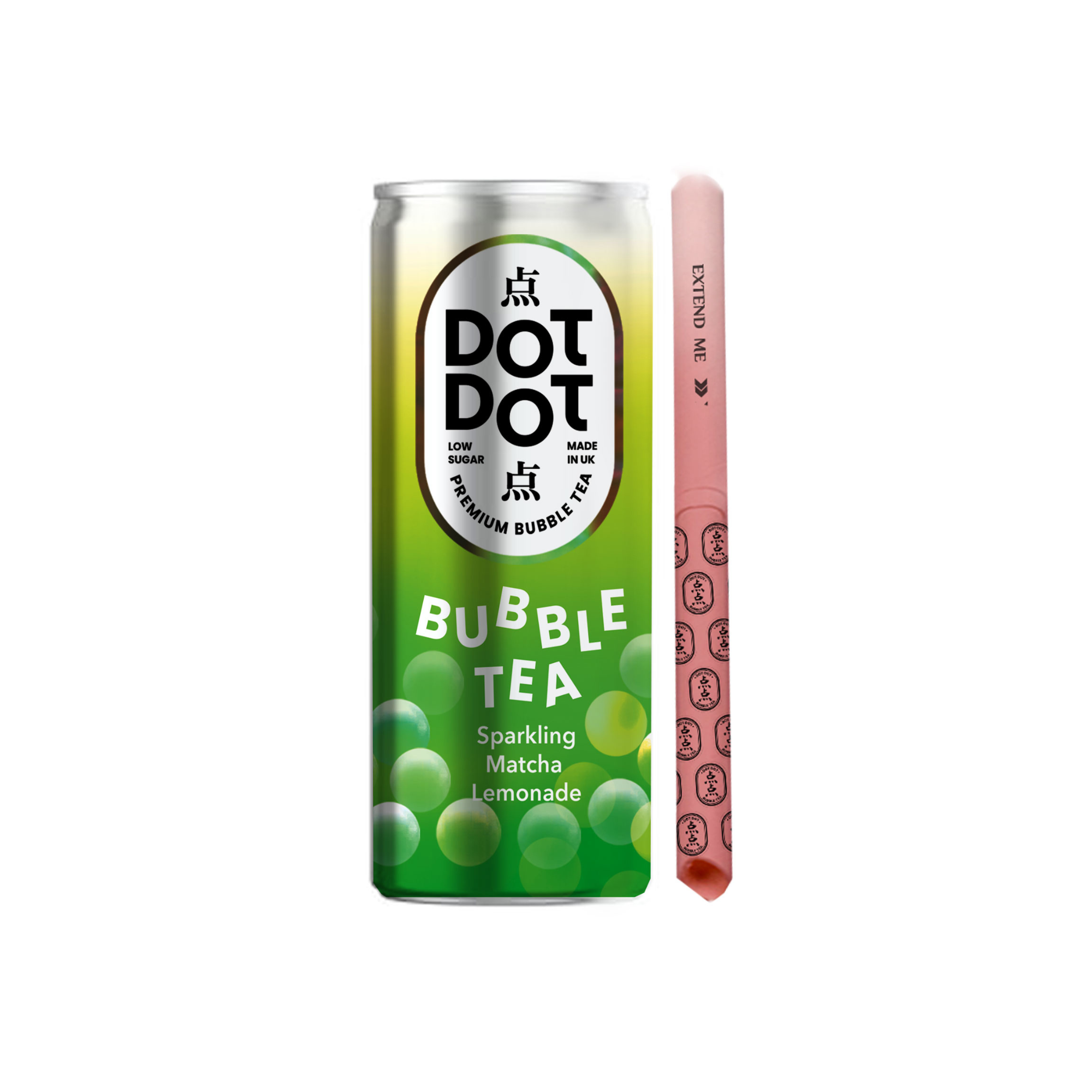 Dot Dot Sparkling Bubble Tea - Matcha Lemonade (12x250ml)