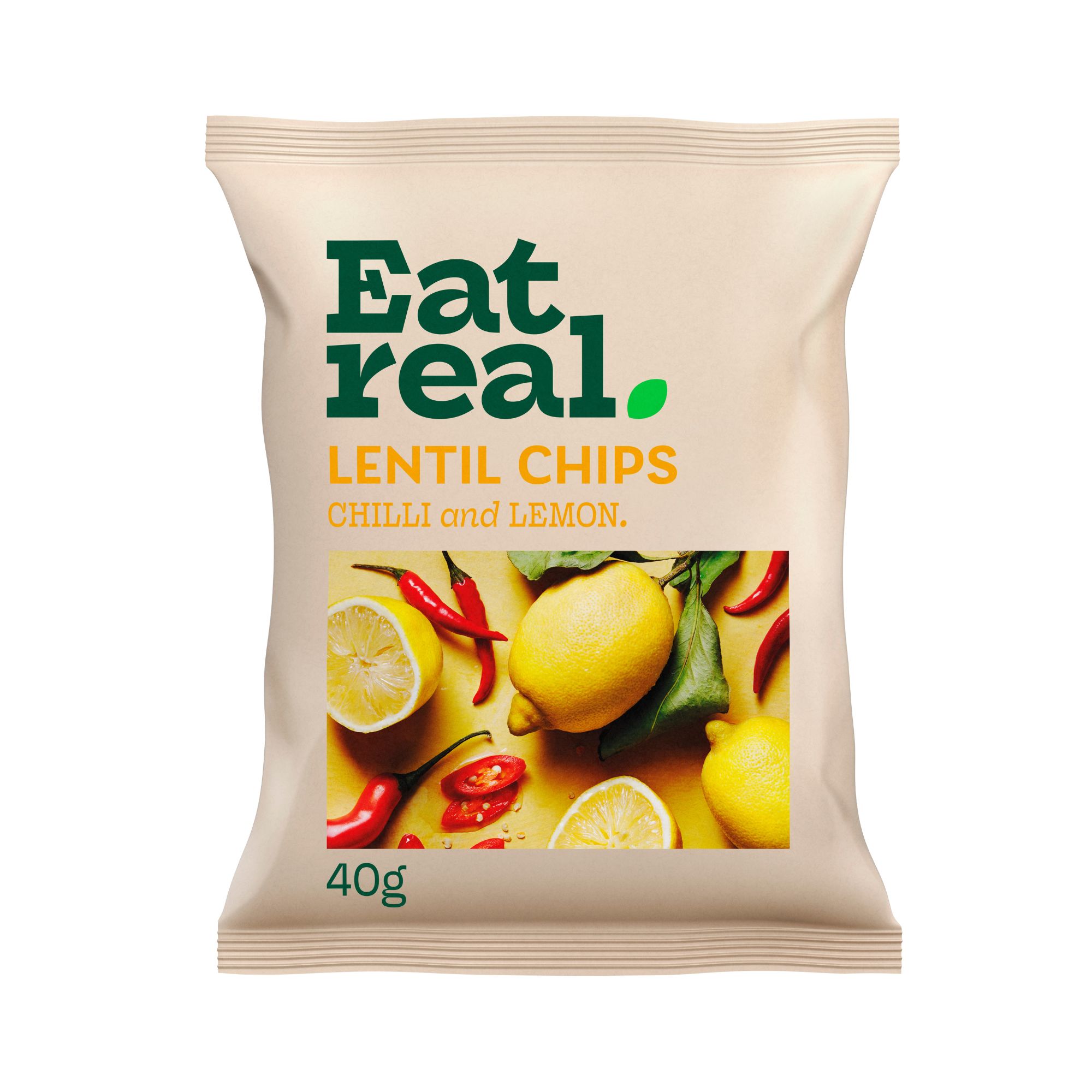 Eat Real Grab Bag Lentil Chips - Chilli & Lemon (18x40g)