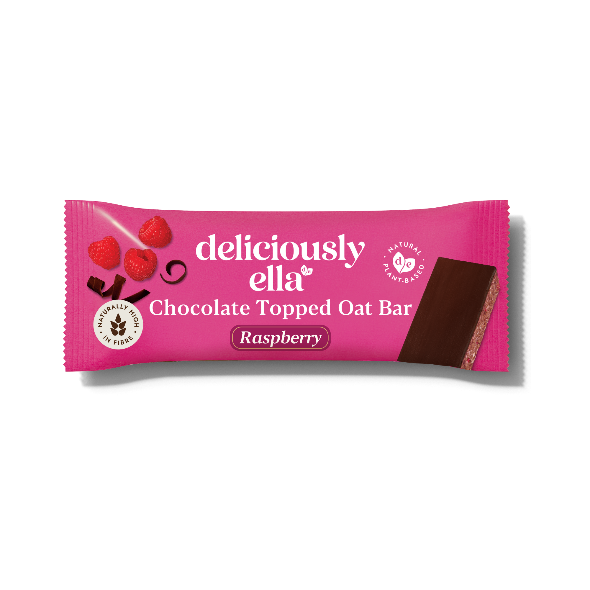 Deliciously Ella Chocolate Topped Oat Bar - Raspberry (12x50g)