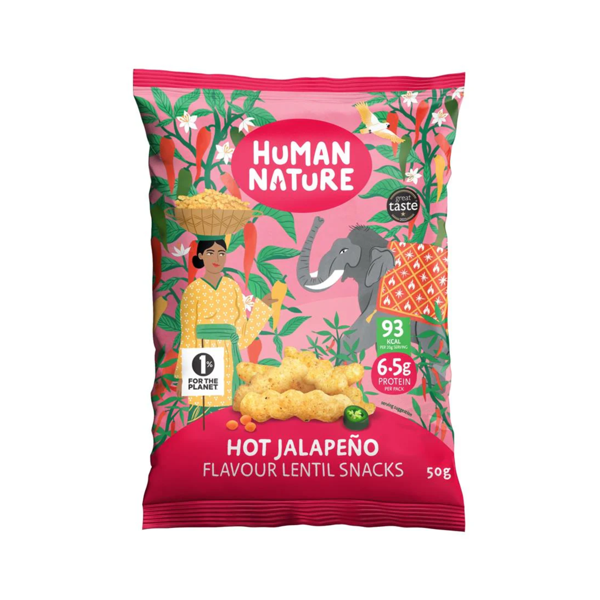 Human Nature Lentil Sticks - Jalape?o & Lime (10x50g)