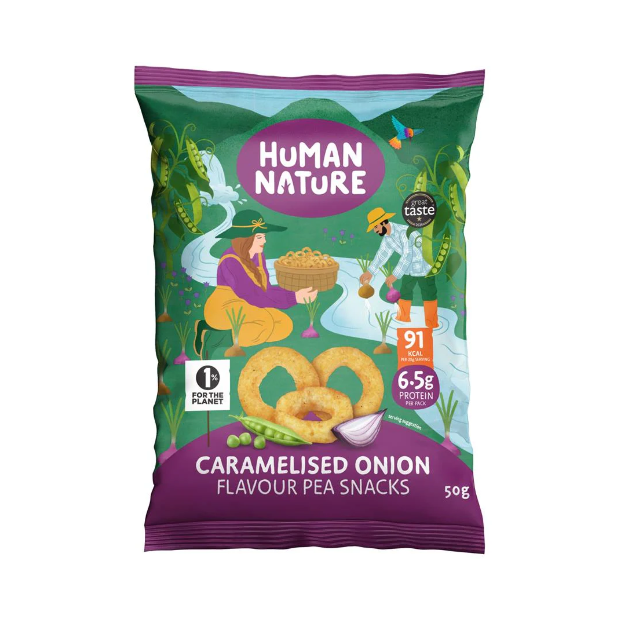 Human Nature Pea Rings  - Caramelised Onion (10x50g)