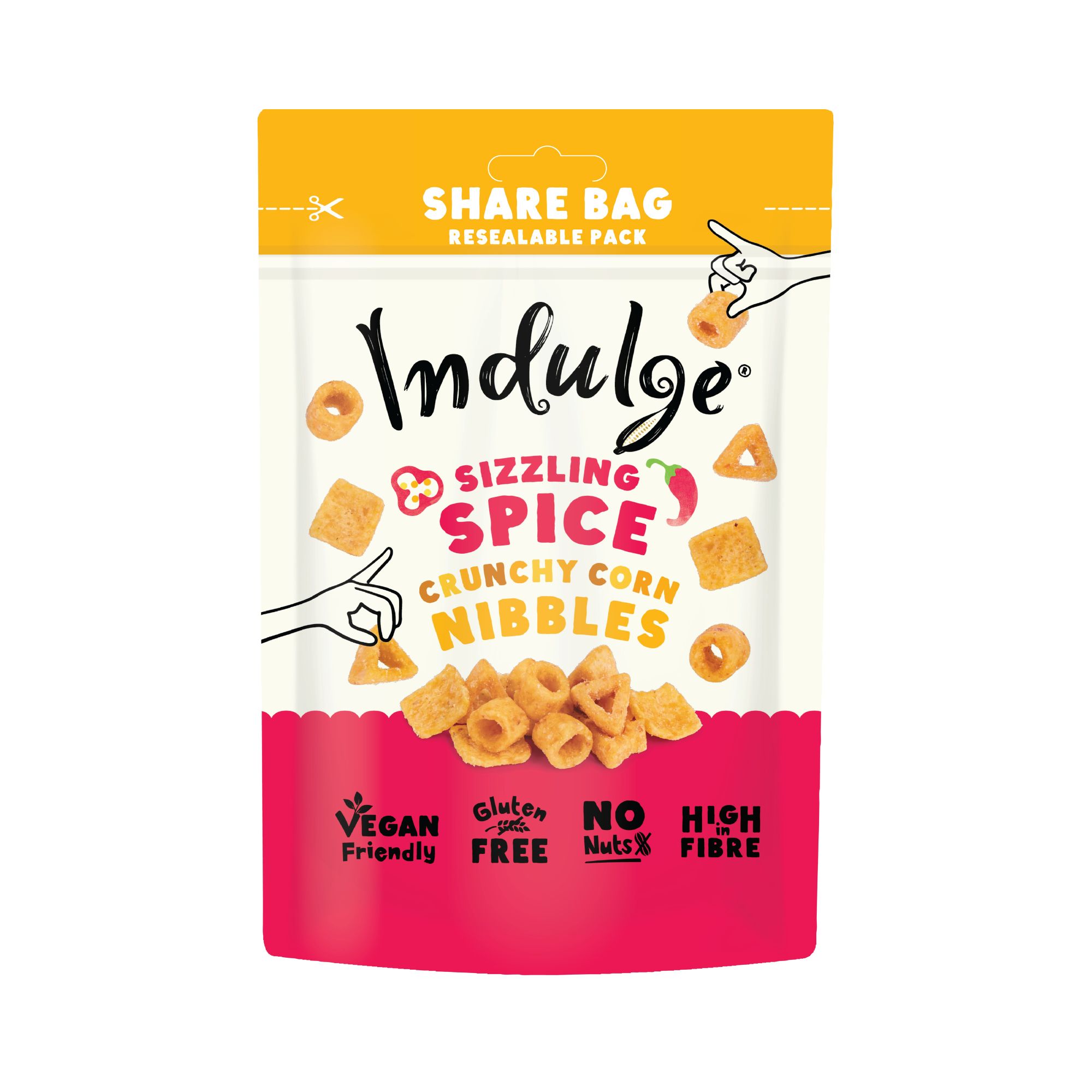 Indulge Crunchy Corn Nibbles - Sizzling Spice (7x100g)