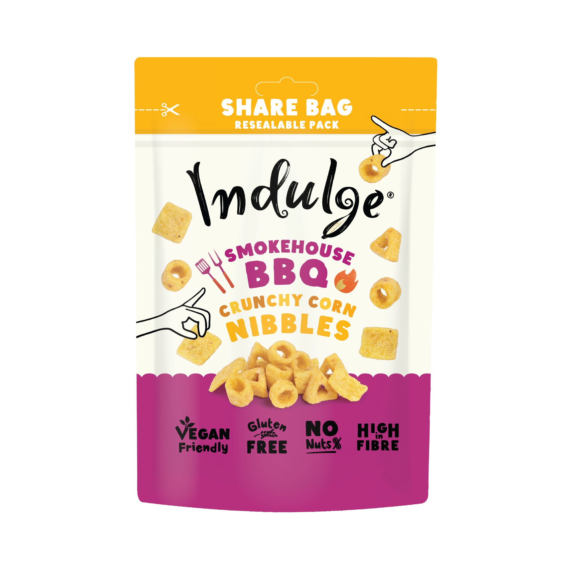Indulge Crunchy Corn Nibbles - Smokehouse BBQ (7x100g)