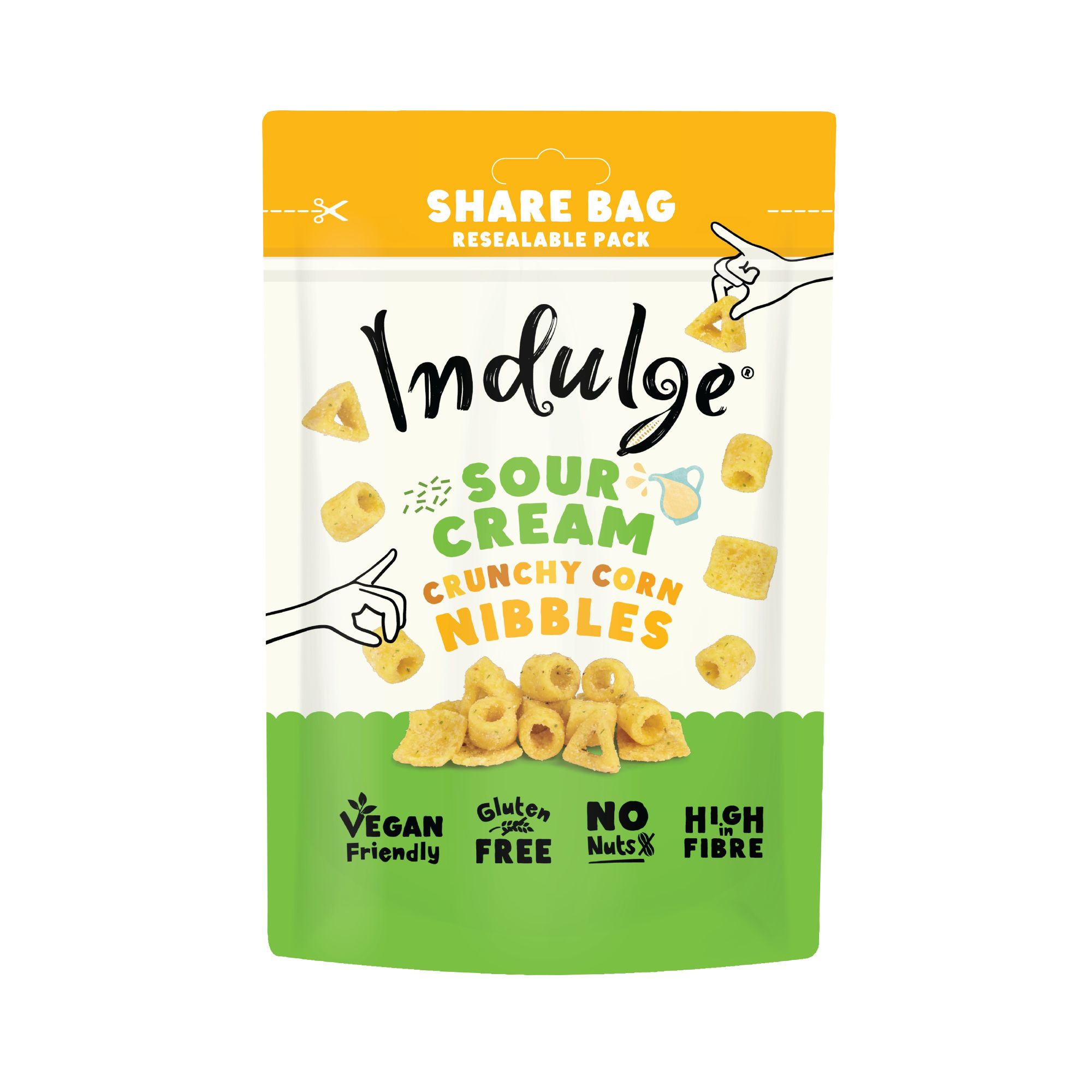 Indulge Crunchy Corn Nibbles - Sour Cream (7x100g)