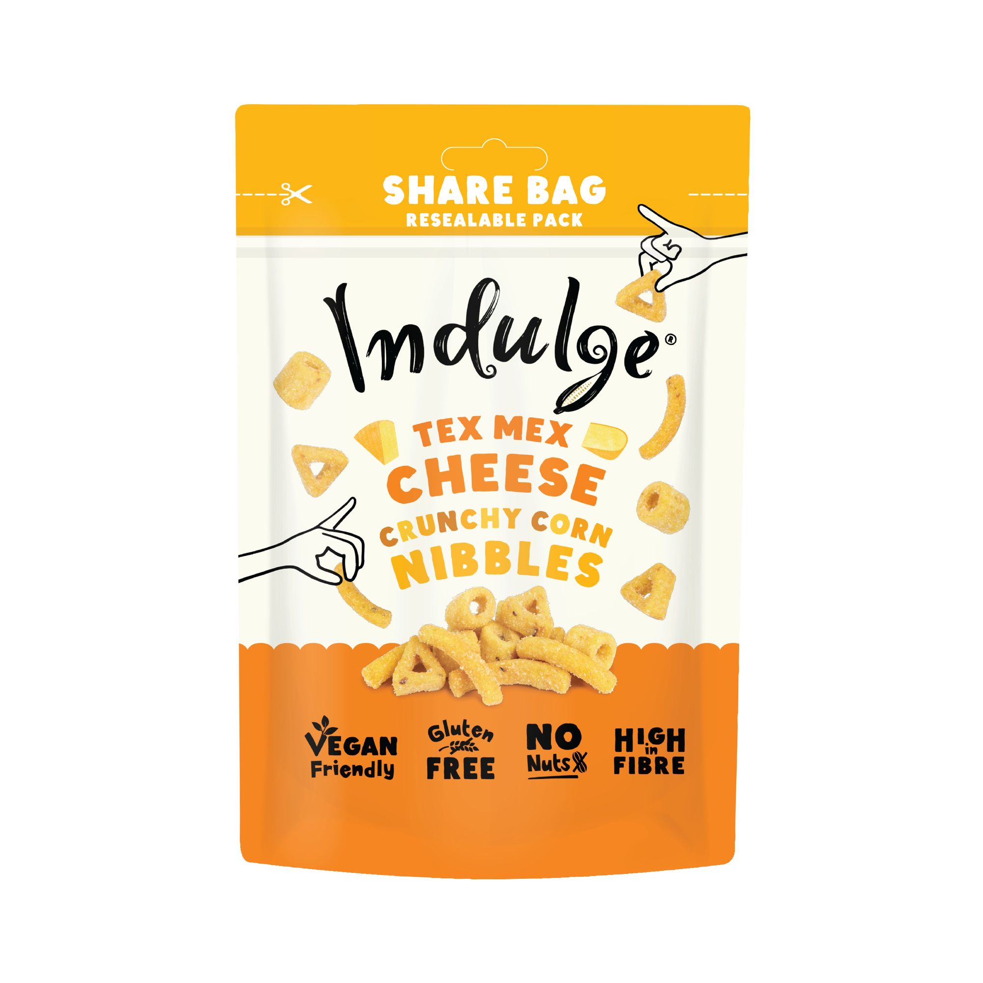 Indulge Crunchy Corn Nibbles - Tex Mex Cheese(7x100g)