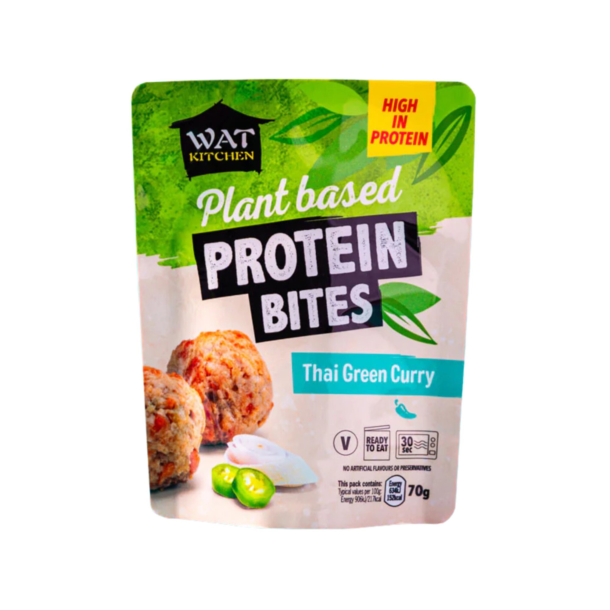 WAT KITCHEN Plant Based Protein Bites - Thai Green Curry (12x70g)