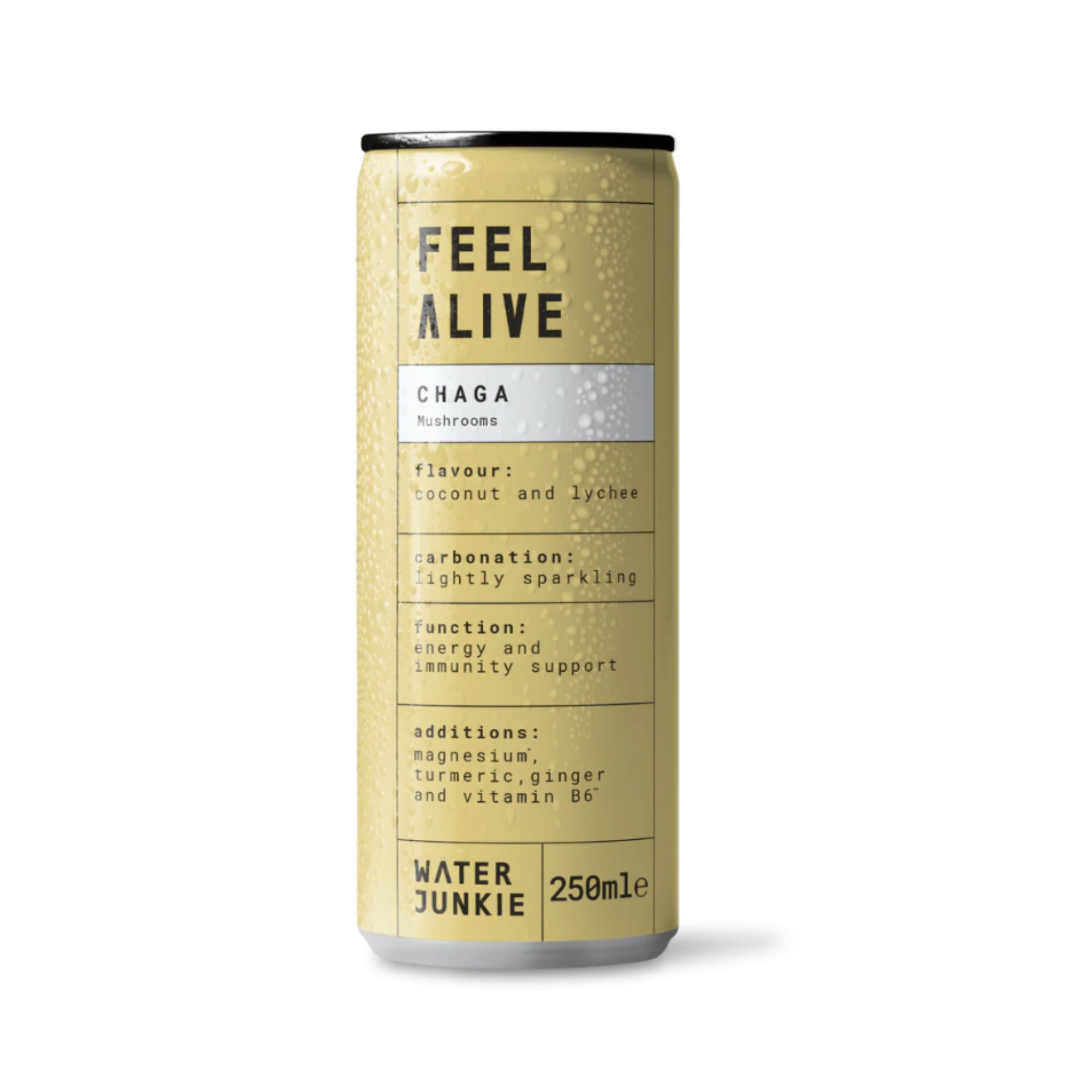 Water Junkie Feel Alive Chaga - Coconut & Lychee (12x250ml)